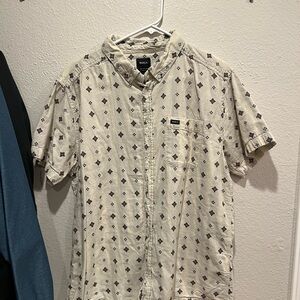 RVCA Men's Light Tan Geometric Shirt